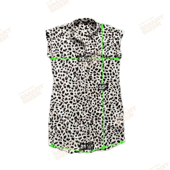 Express Animal Print Belted Shirt Dress Size Small Excellent Condition - Picture 6 of 6